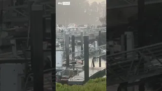 Supercharged waves smash into boats in Santa Cruz