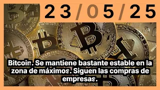 BITCOIN Bitcoin. Se mantiene bastante estable en la zona de máximos. Siguen las compras de empresas.