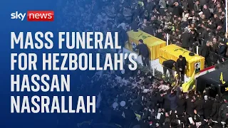 MASSNET Mass funeral held for Hezbollah&#39;s Hassan Nasrallah in Lebanon