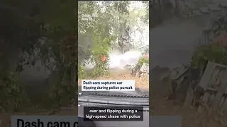 Dashcam captures car flipping during police pursuit