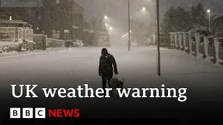 Heavy snow causes travel disruption across UK as weather warnings remain in place | BBC News