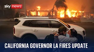 Watch: California Governor Gavin Newsom discusses LA fires latest - with at least 16 people dead