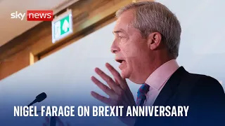 RALLY Brexit anniversary: Reform leader Nigel Farage holds a rally