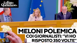 Meloni polemizza con i giornalisti: &quot;Non parlo con voi? Ho risposto a 350 domande&quot;