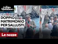 Doppie nozze per Alessandro Sallusti e Patrizia Groppelli: sposati prima da  Sala, poi da Porro